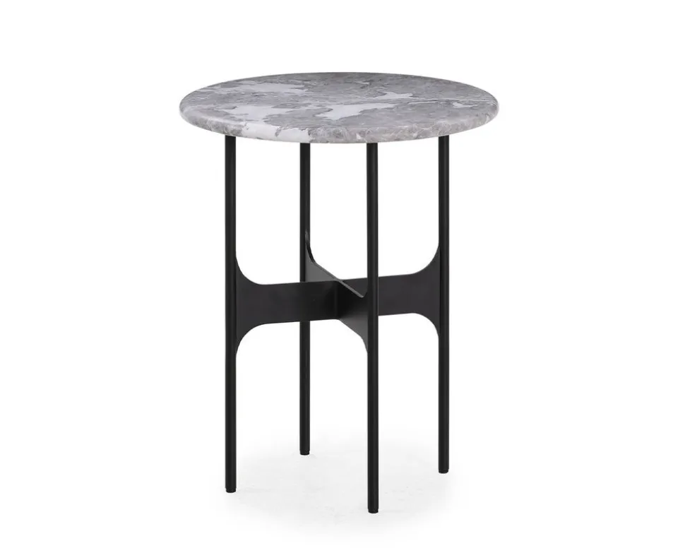 Floema Soffbord Ø40 | Runt | Grå Marmor