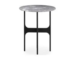 Floema Soffbord Ø40 | Runt | Grå Marmor