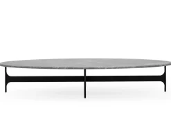 Floema Soffbord 150x50 | Ovalt | Grå Marmor