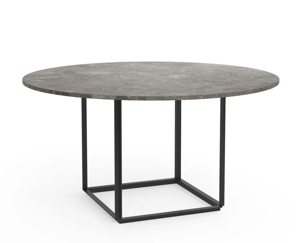Florence Matbord Ø145 | Gris du Marais Marmor/ Svart