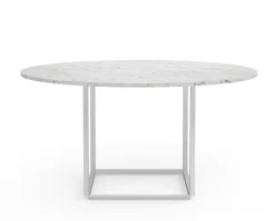 Florence Matbord Ø145 | Vit Carrera Marmor/ Vit