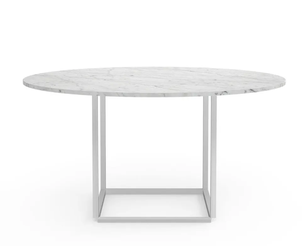 Florence Matbord Ø145 | Vit Carrera Marmor/ Vit
