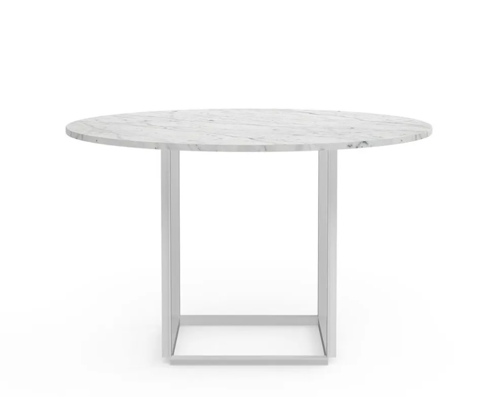 Florence Matbord Ø120 | Vit Carrera Marmor/ Vit