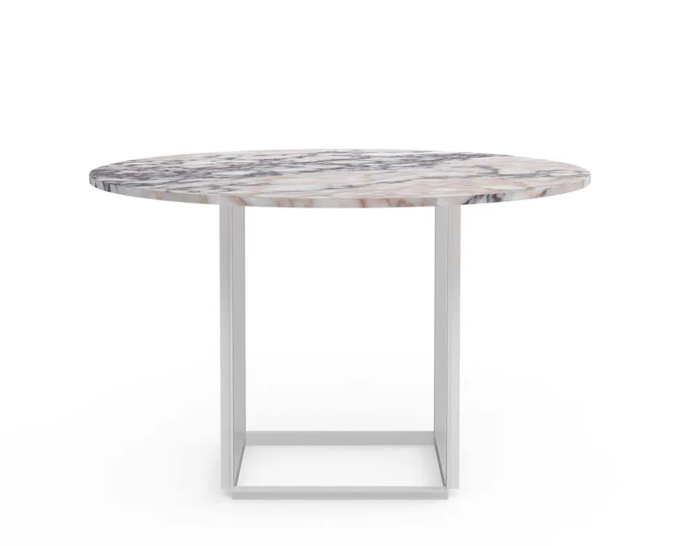 Florence Matbord Ø120 | Vit Viola Marmor/ Vit
