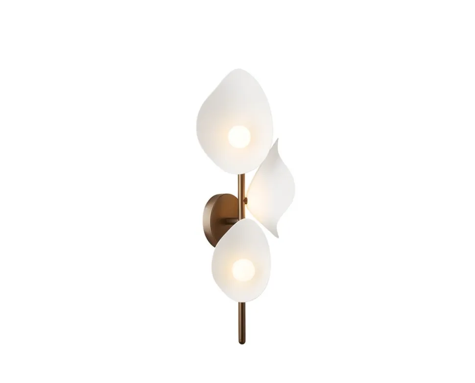 Florii 3 Vägglampa | Dark Bronze/White
