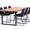 Fly Stol | Svart PU | Borstad metall