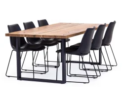 Fly Stol | Svart PU | Svart metall