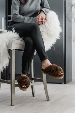 Gabriella Fårskinnstofflor Rusty Brown | Storlek 36