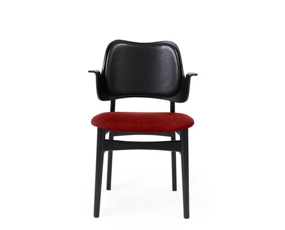 Gesture stol Svart Brick Red/ Svart läder