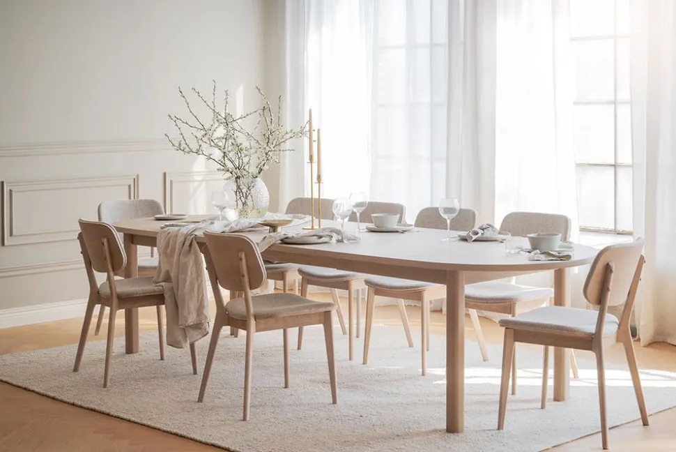 Gifford Matbord 220x105 | Vitpigmenterad Ek