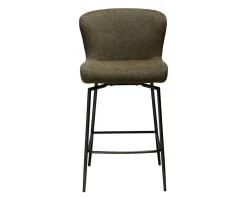 Glam Barstol | Snurrbar | Dark Olive Bouclé/Antique Pewter