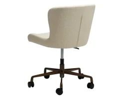Glam Skrivbordsstol | Frosted Almond Bouclé | Antik mässing