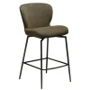 Glory Barstol | Snurrbar | Dark Olive Bouclé/Antique Pewter