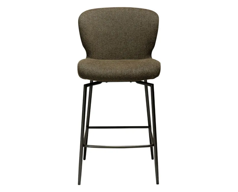 Glory Barstol | Snurrbar | Dark Olive Bouclé/Antique Pewter