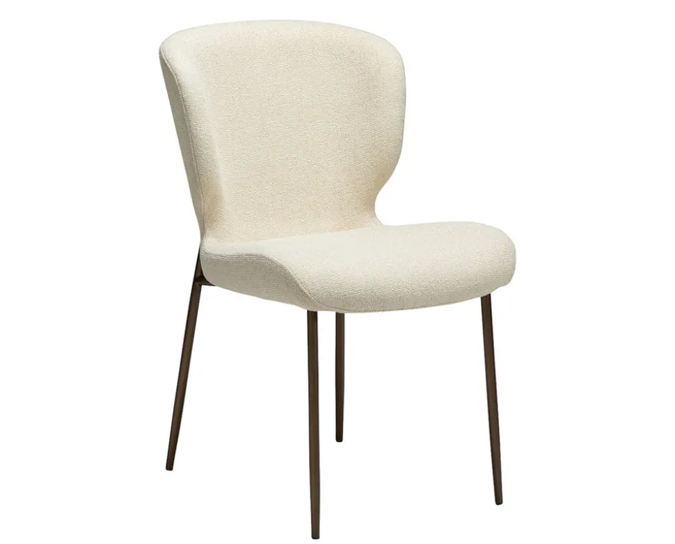 Glory Stol | Frosted Almond Bouclé | Antik Mässing