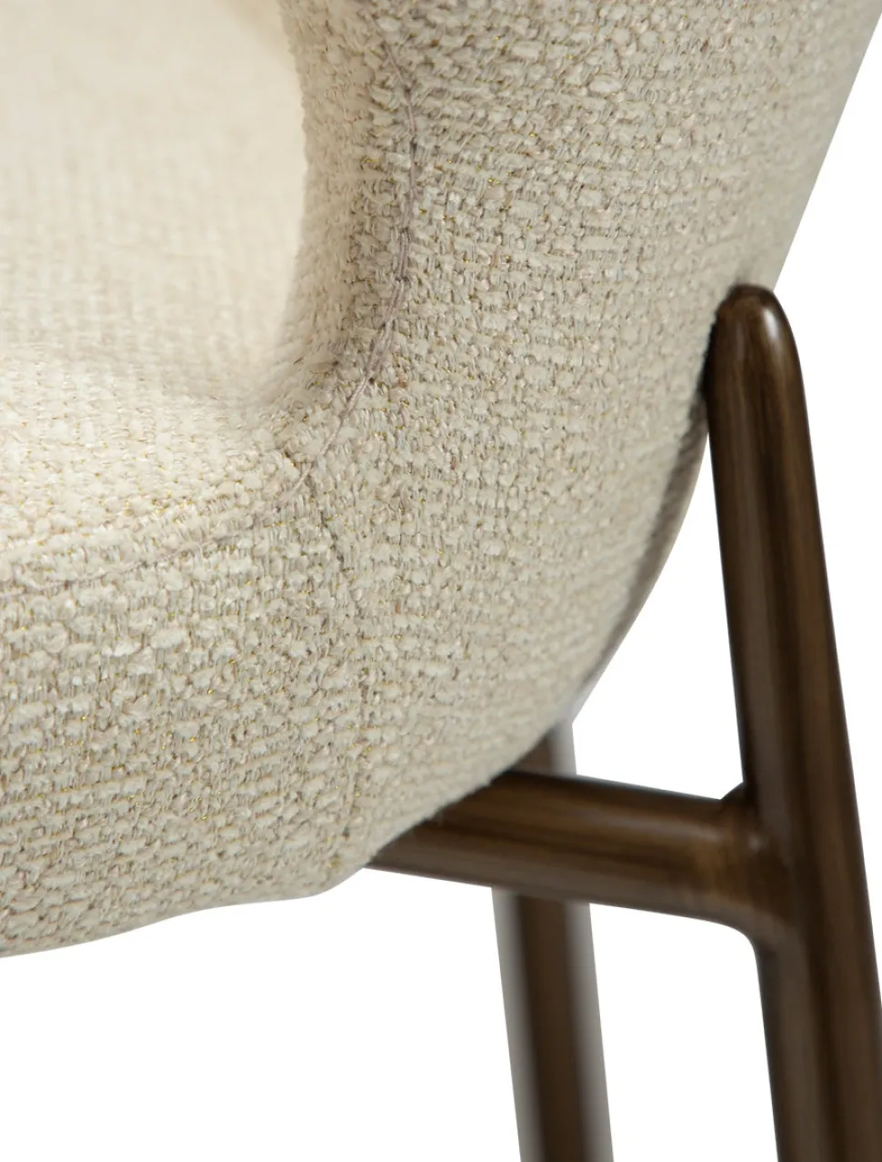Glory Stol | Frosted Almond Bouclé | Antik Mässing