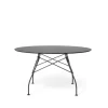 Glossy Bord Outdoor | D:128, Svart skiva, svarta ben