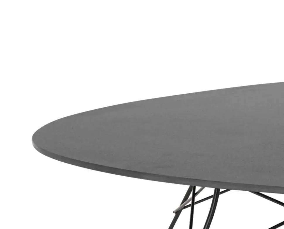 Glossy Bord Outdoor | D:128, Svart skiva, svarta ben