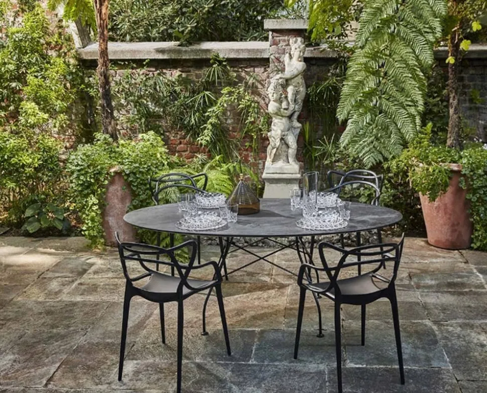 Glossy Bord Outdoor | 192x118, Vit skiva, vita ben