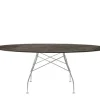 Glossy Matbord 192x118 | Aged bronze skiva, kromben