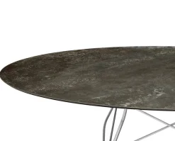 Glossy Matbord 192x118 | Aged bronze skiva, kromben