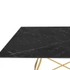 Glossy Matbord 118x118 | Svart marmor, Guldben