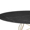Glossy Matbord 192x118 | Svart skiva, guldben