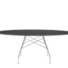 Glossy Matbord 192x118 | Svart skiva, kromben