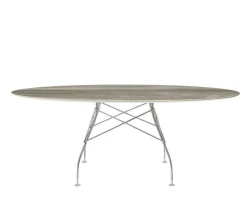 Glossy Matbord 192x118 | Tropical Grey skiva , kromben