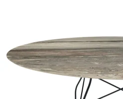 Glossy Matbord 192x118 | Tropical Grey skiva, svarta ben