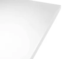 Glossy Matbord 130x130 | Vit skiva, kromben