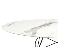 Glossy Matbord 192x118 | Vit skiva, svarta ben