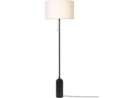 Gravity Golvlampa | Svart Marmor, Vit