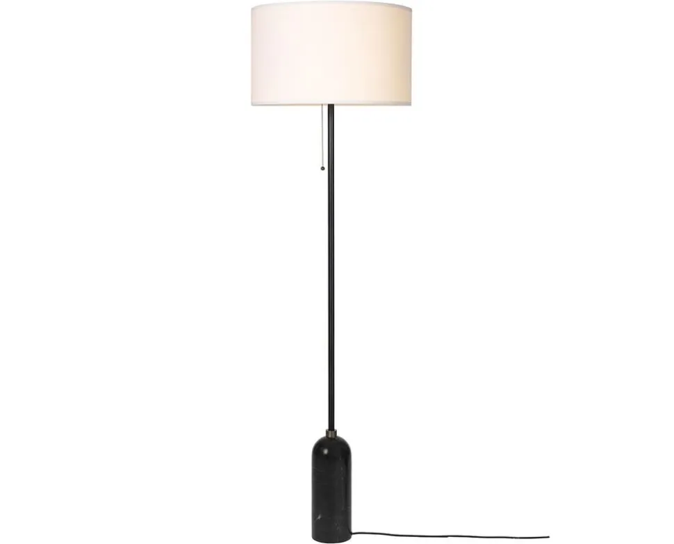 Gravity Golvlampa | Svart Marmor, Vit