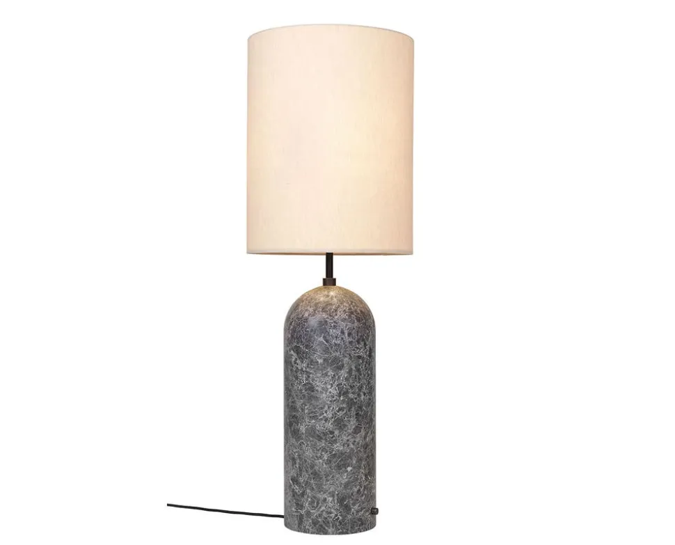 Gravity Golvlampa XL Hög | Grå Marmor, Canvas