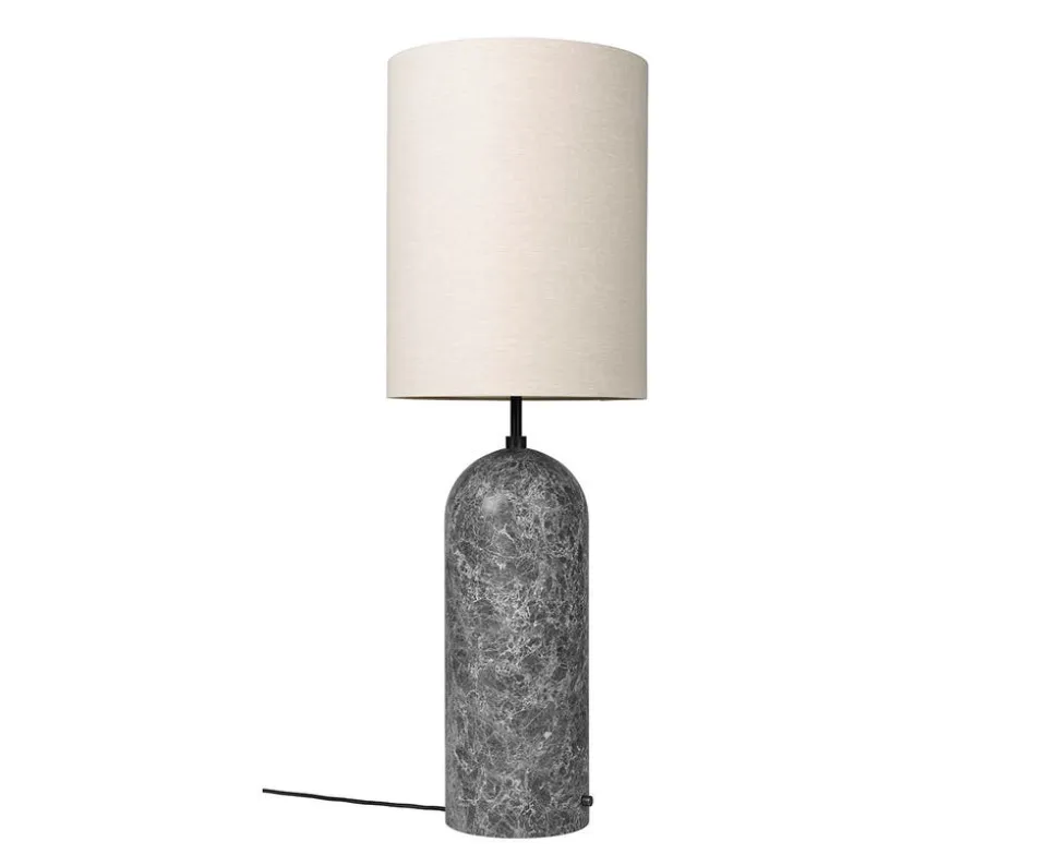 Gravity Golvlampa XL Hög | Grå Marmor, Canvas