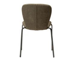 Heap Stol | Dark Olive Bouclé/Antique Pewter
