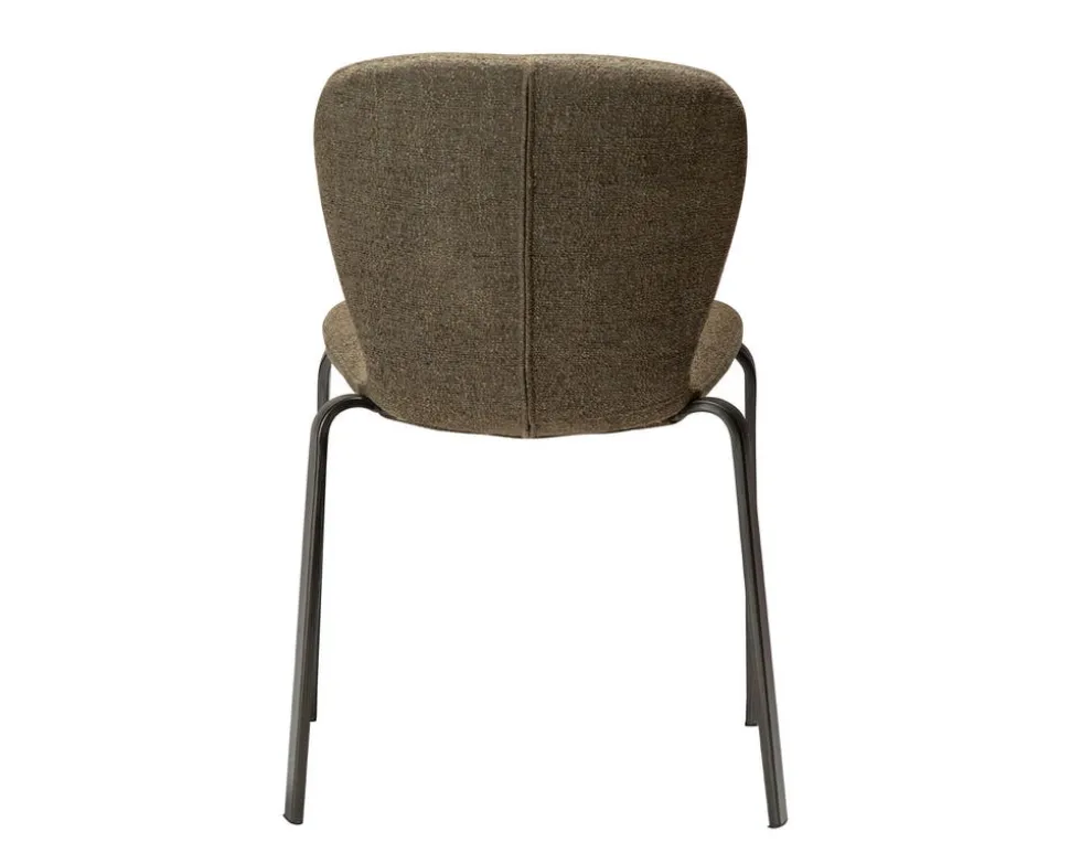 Heap Stol | Dark Olive Bouclé/Antique Pewter