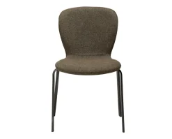 Heap Stol | Dark Olive Bouclé/Antique Pewter