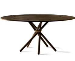 Hector Matbord Runt Ø120 | Mörk Ek, Mässingsring