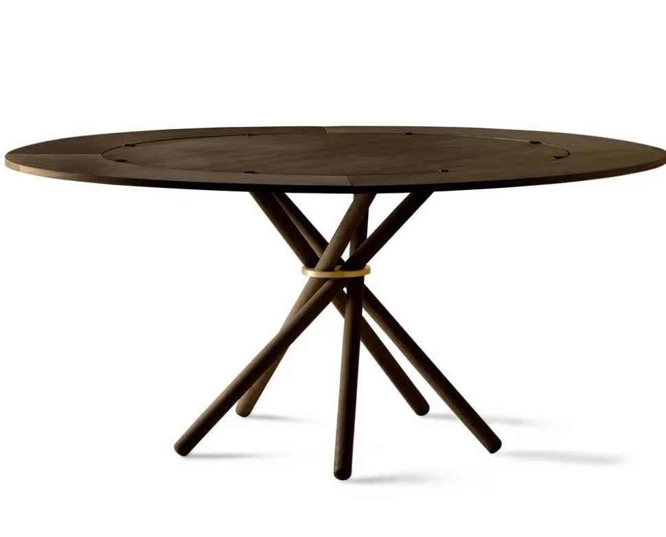 Hector Matbord Runt Ø120 | Mörk Ek, Mässingsring