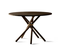 Hector Matbord Runt Ø120 | Mörk Ek, Mässingsring
