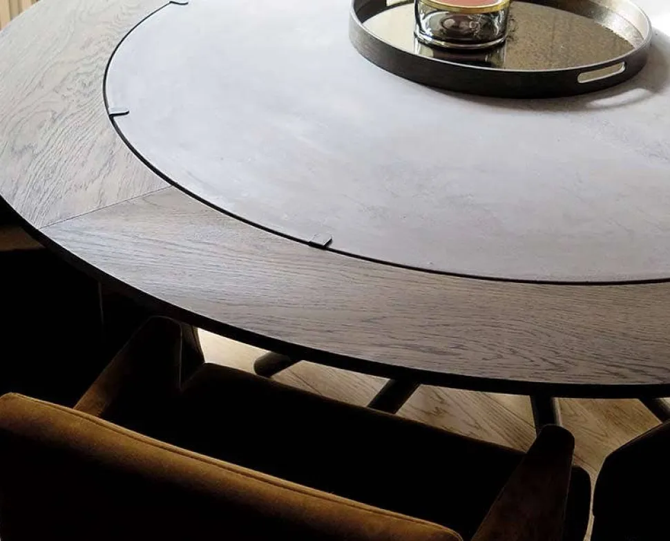 Hector Matbord Runt Ø120 | Mörk Ek, Mässingsring