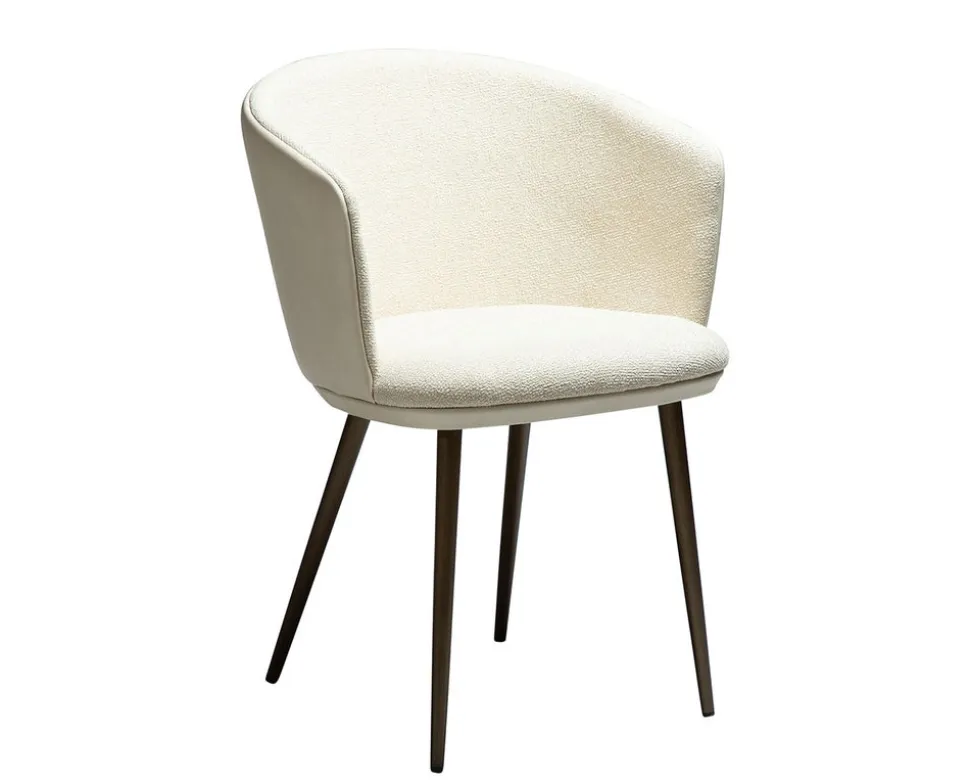 Hey Karmstol | Frosted Almond Bouclé | Beige Konstläder