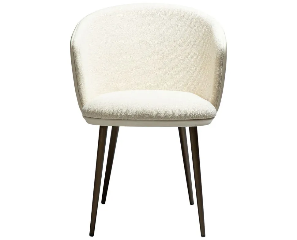 Hey Karmstol | Frosted Almond Bouclé | Beige Konstläder