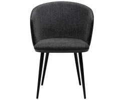 Hey Karmstol | Raven Black Bouclé | Svart Konstläder