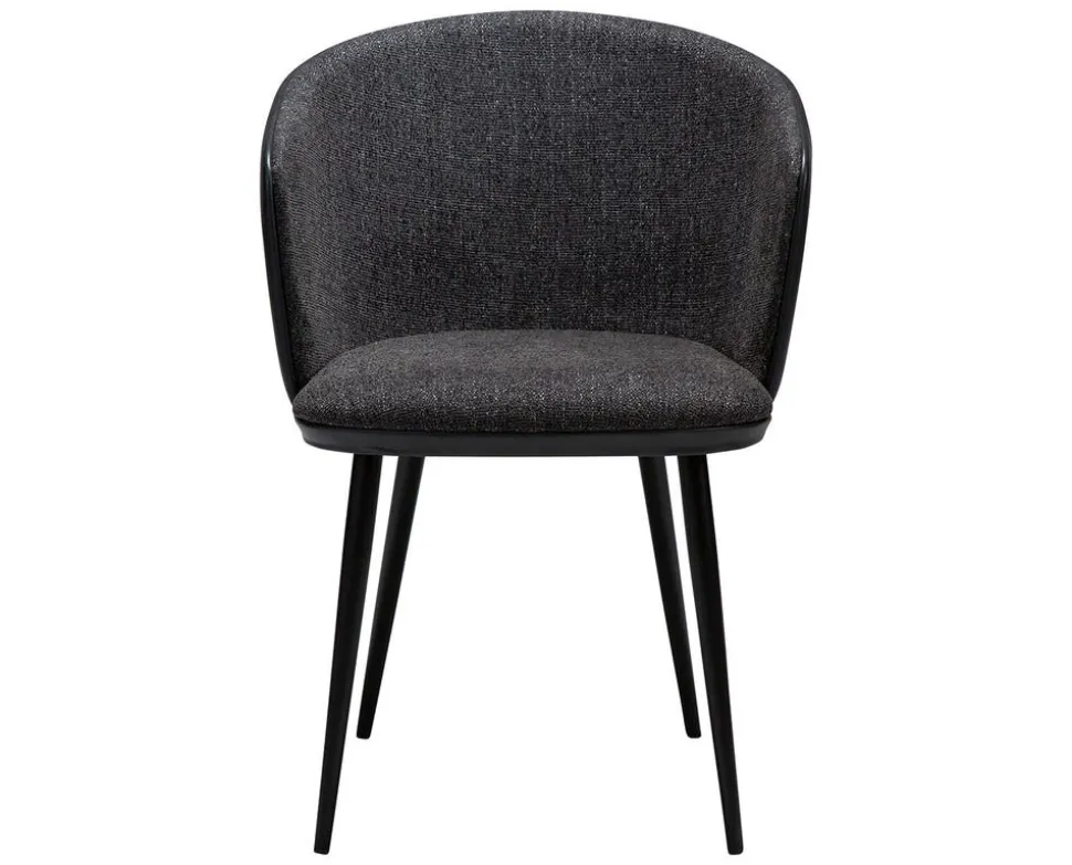Hey Karmstol | Raven Black Bouclé | Svart Konstläder