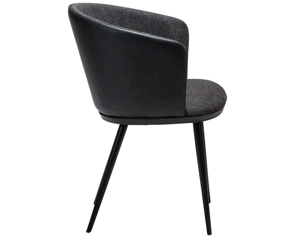 Hey Karmstol | Raven Black Bouclé | Svart Konstläder