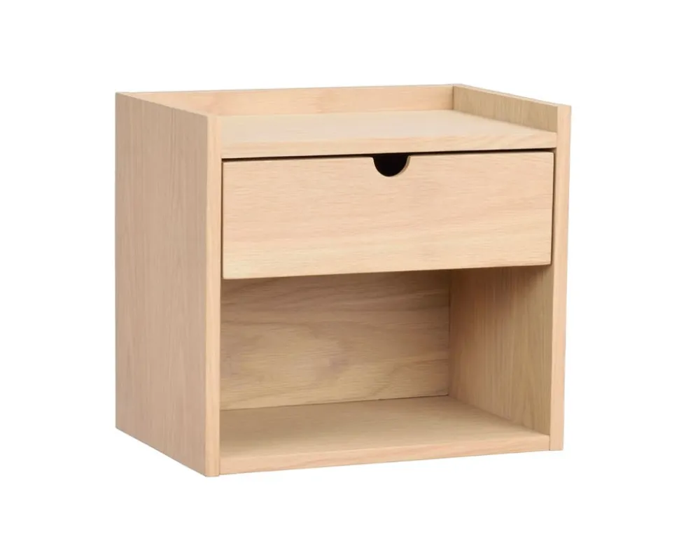Hillmond Sängbord Vitpigmenterad Ek