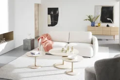 Hobart Soffbord | Ø90 | Vitpigmenterad Ek